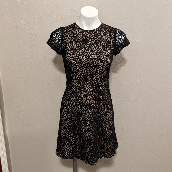 Robe Ann Taylor LOFT Noire Motif Pois Blancs - Sous Le Genou Taille 0 (Neuf)
